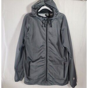 Cougar Sport Womens XL Full Zip Windbreaker Hoodie Track Jacket Gray Performance